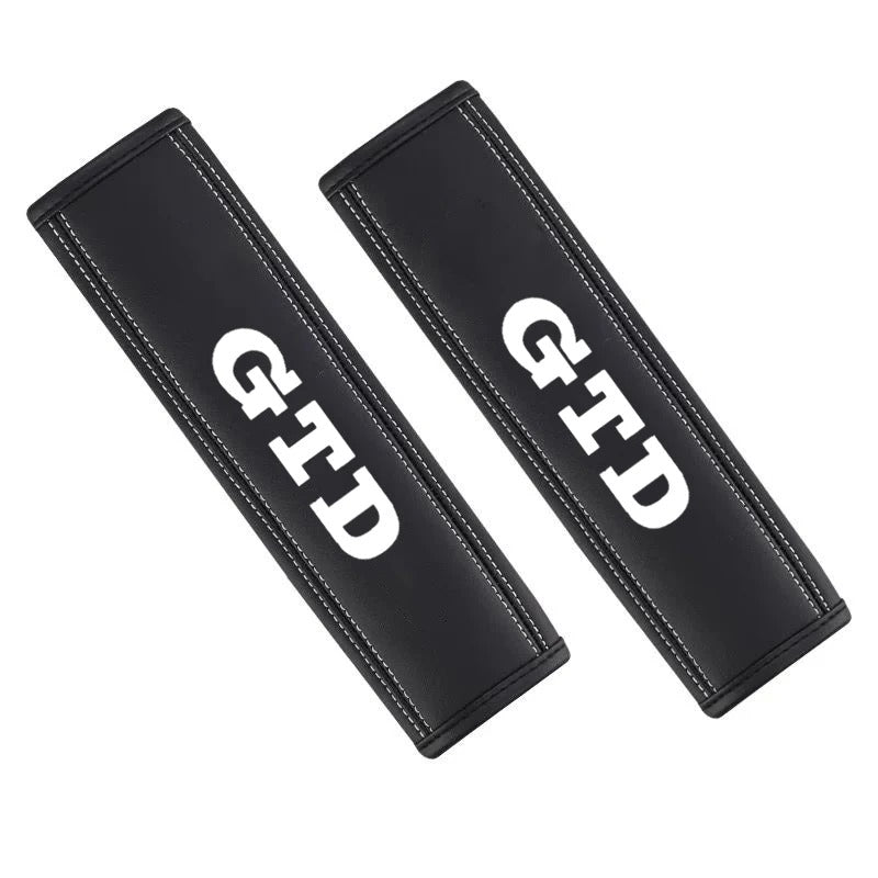 VW 'GTI' 'GTD' Seat Belt Shoulder Cover Pads 2pcs