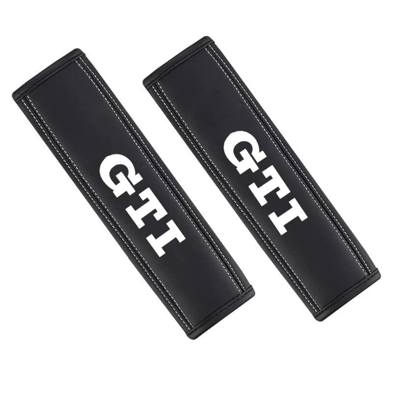 VW 'GTI' 'GTD' Seat Belt Shoulder Cover Pads 2pcs