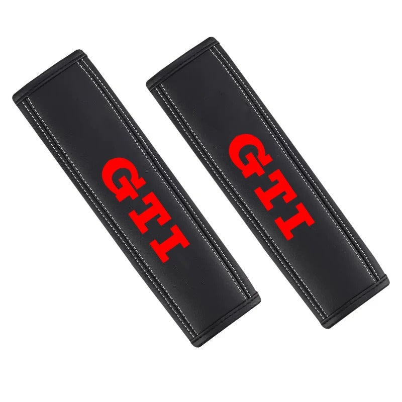 VW 'GTI' 'GTD' Seat Belt Shoulder Cover Pads 2pcs
