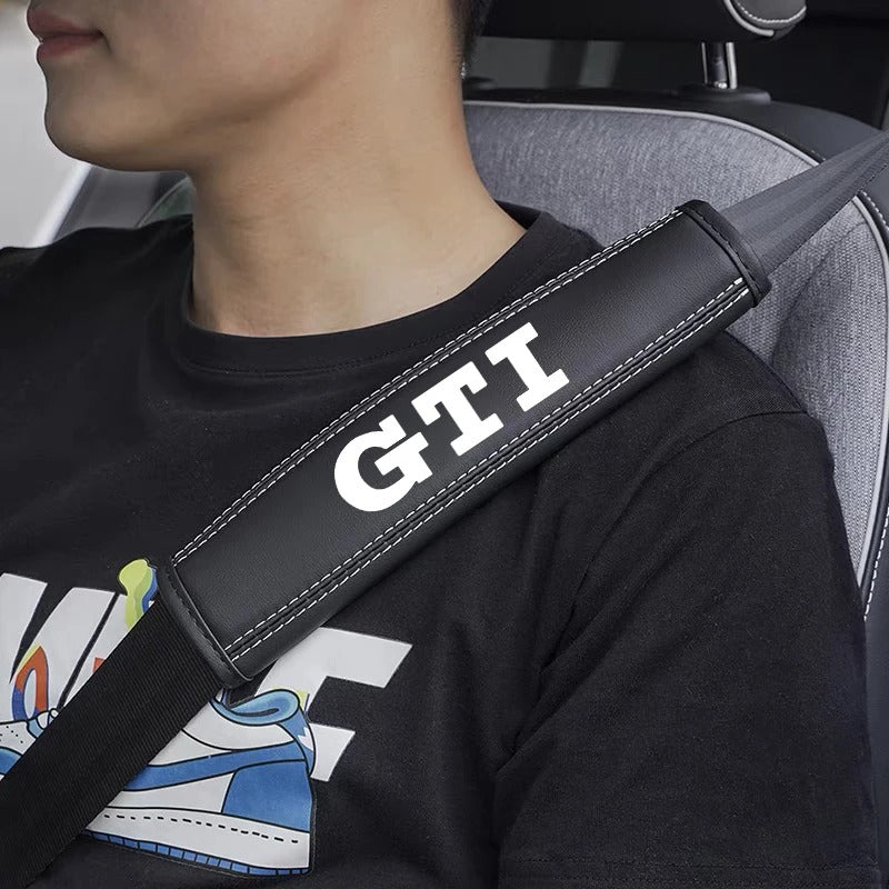 VW 'GTI' 'GTD' Seat Belt Shoulder Cover Pads 2pcs