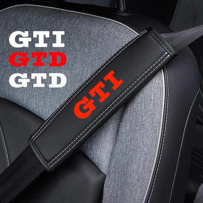 VW 'GTI' 'GTD' Seat Belt Shoulder Cover Pads 2pcs