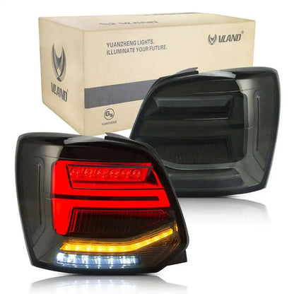 VW Polo MK5 VLAND Q2 Style Taillights Red/Black Casing with Dynamic Indicators